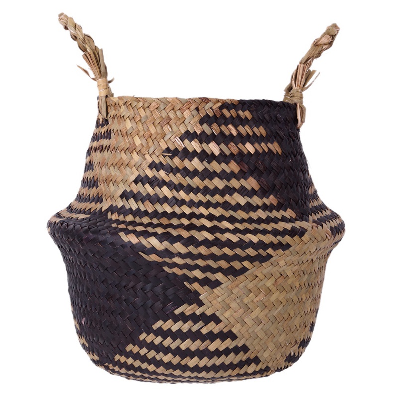 Seagrass Flower Basket Plant Pot Laundry Storage Organizer Bag Holder Home Decor 