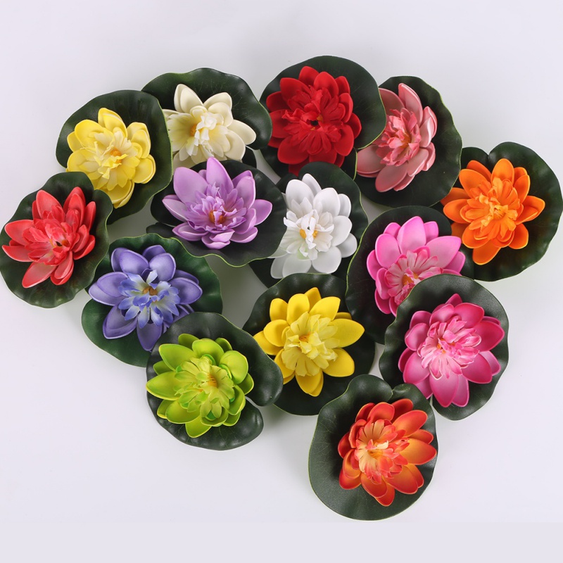 5 Retro Artificial Fake Water Lily Flower Floating Pond ...