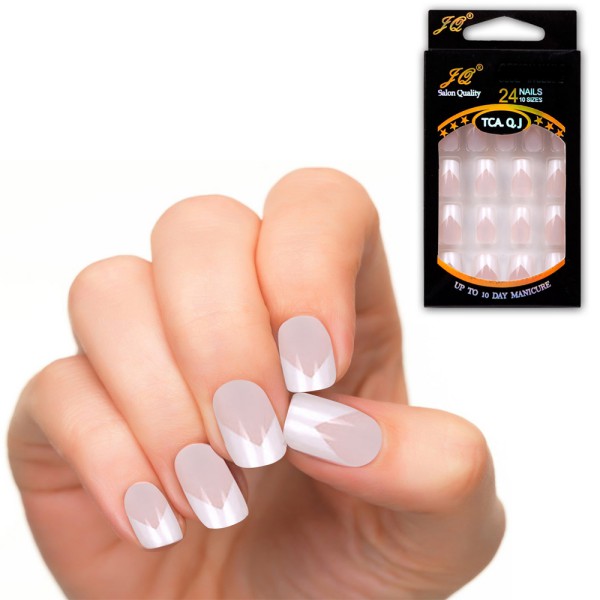 25 style manicure nail tips full french false nail stickers .
