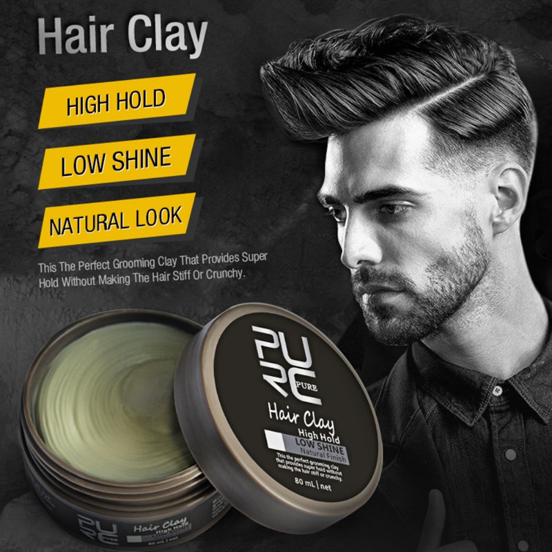 Men Purc Cement Clay Messy Look Hair Styling Wax High Hold Barber