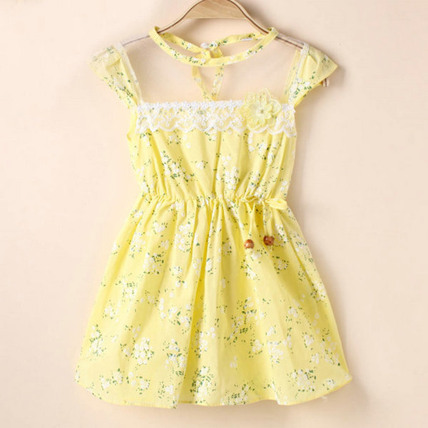 Toddler Kid Girls Princess Skirt Lace Floral Cotton Mini One-Piece ...