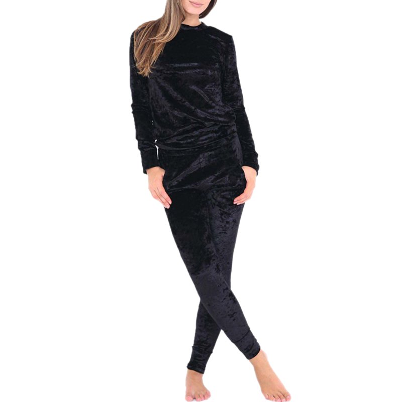 Ladies Velvet Velour Lounge Suit Sweatshirt Womens Lounge Wear ...