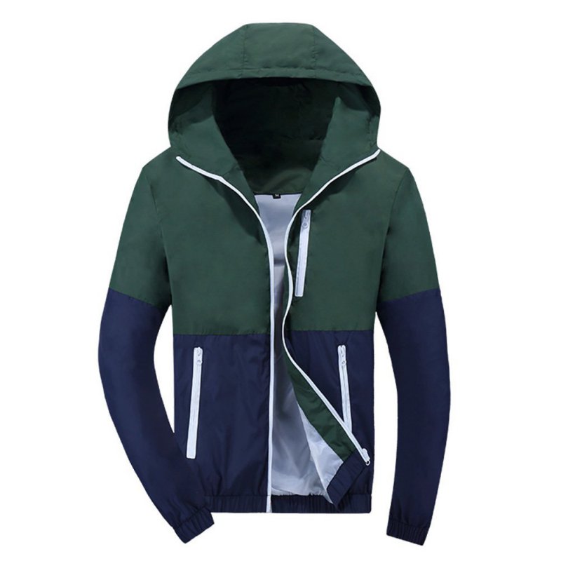 Men Boy Waterproof Windbreaker Jacket Hoodie Zipper Sports Coat Gym