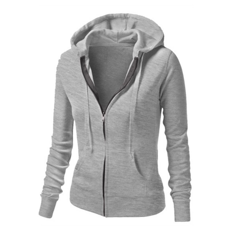 H.SA Autumn Women Hoodies Hoody Casual Hooded Zip Pullover