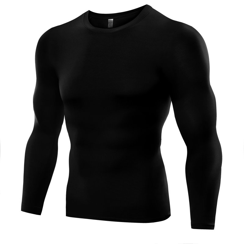 Men's Compression Quick Dry Base-Layer Shirt Sports Tight Long Sleeve ...