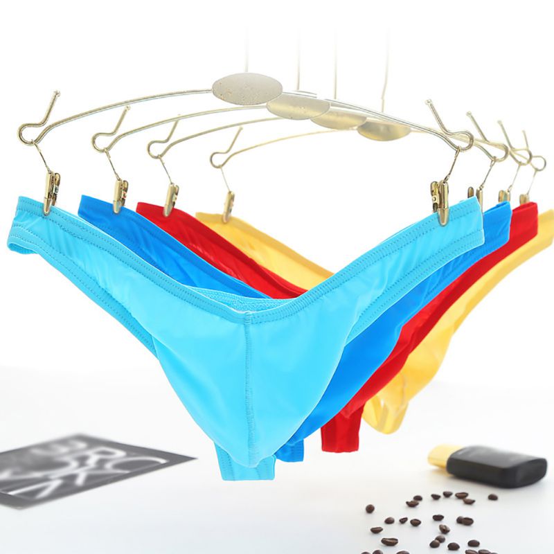 Men's Low-rise Bulge Pouch Thong T-back G-string Bikini Underwear US M ...