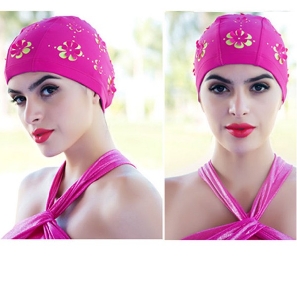 10 colors Ladies Swimming Hat Women Bathing Lace Cap Beach cap For Long ...