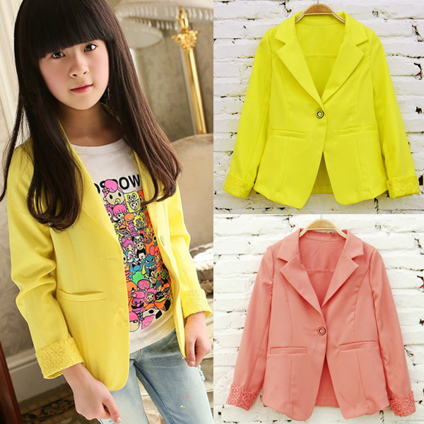 Toddlers Kids Girls Coat Floral Lace Blazers Jacket Slim Fit Suits ...