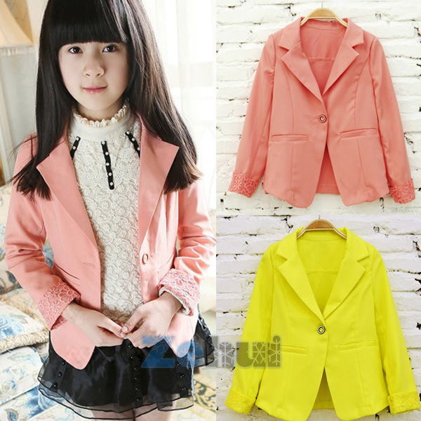 Toddlers Kids Girls Coat Floral Lace Blazers Jacket Slim Fit Suits ...