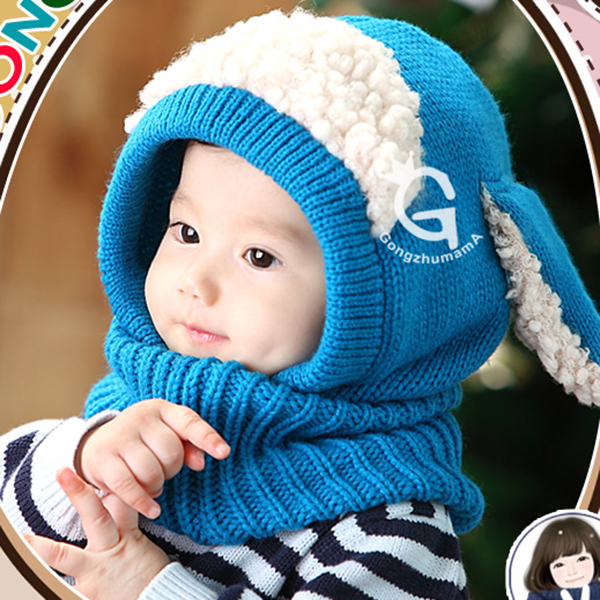 Cute Baby Toddler Girls Boys Warm Hat Winter Hooded Scarf Earflap