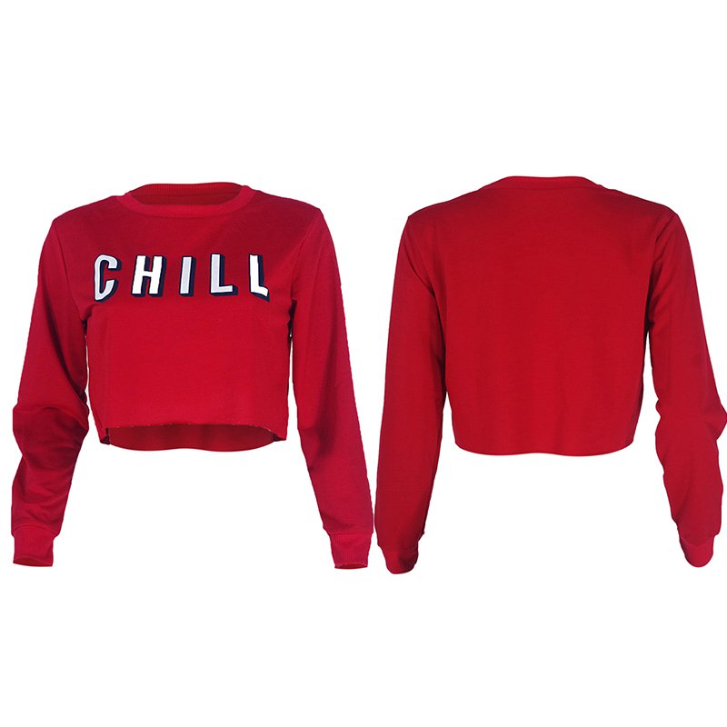 Women Red Hoodie Sweatshirt Sweater Long Sleeve Coat Pullover Crop Top S M L XL | eBay