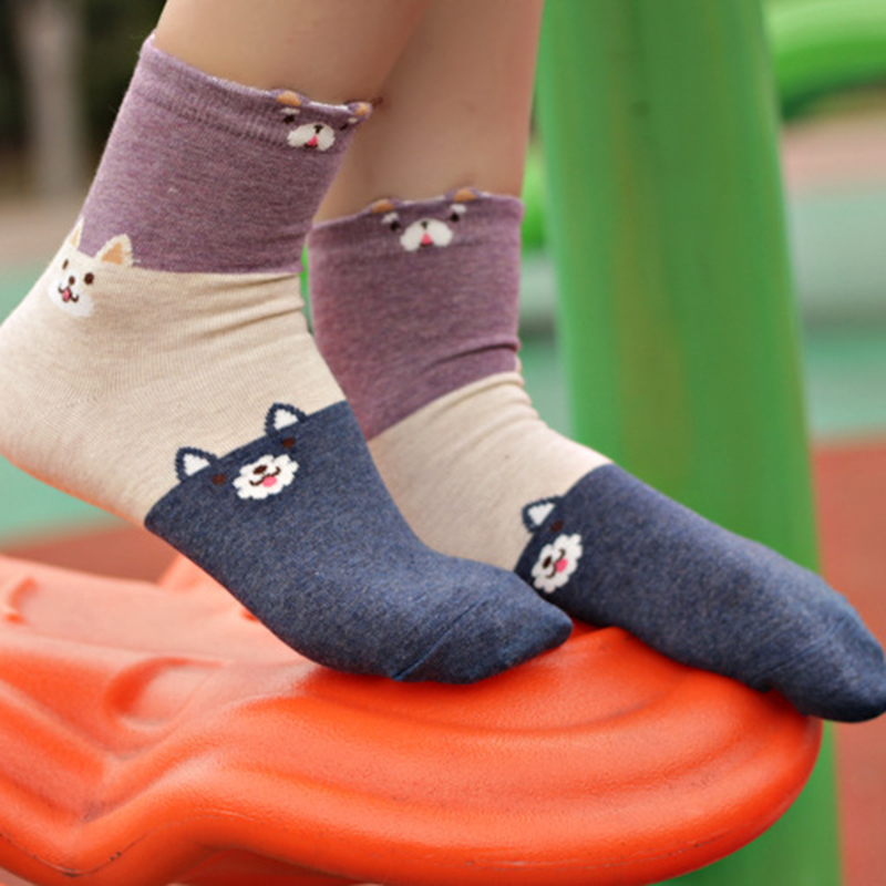 Women Cute Crew Socks Soft Low Cut Cotton Animal Printed Short Ankle ...