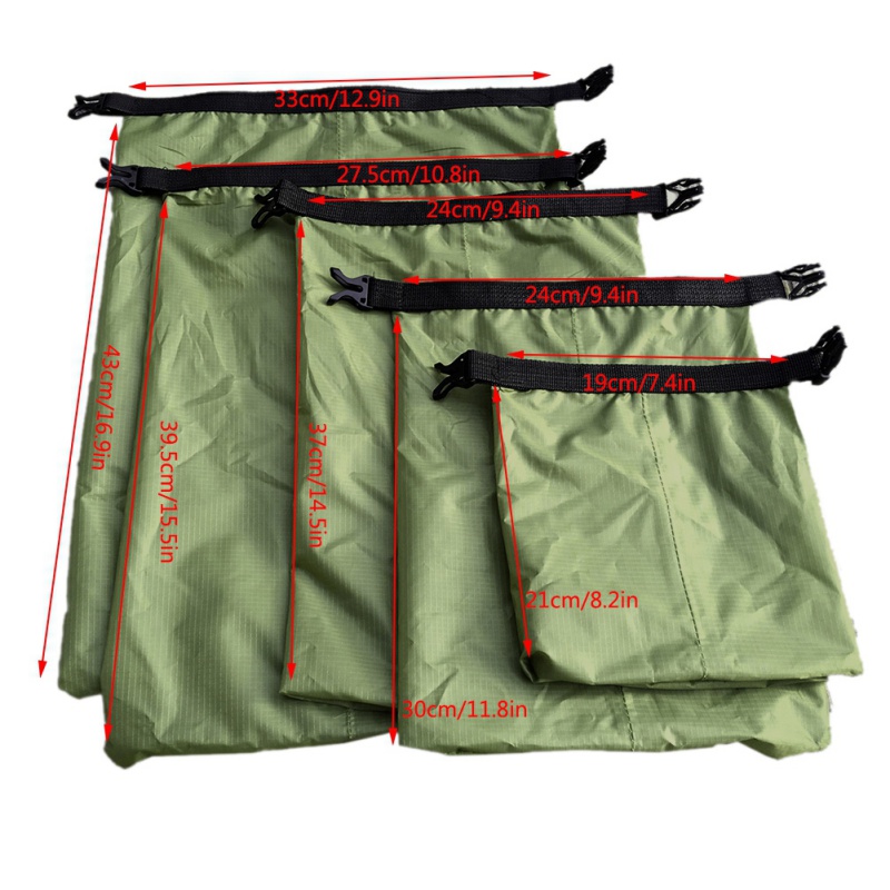 5Set Dry Bags Pouch Rafting Boating Kayaking Camping Hiking Waterproof Sack NEW 