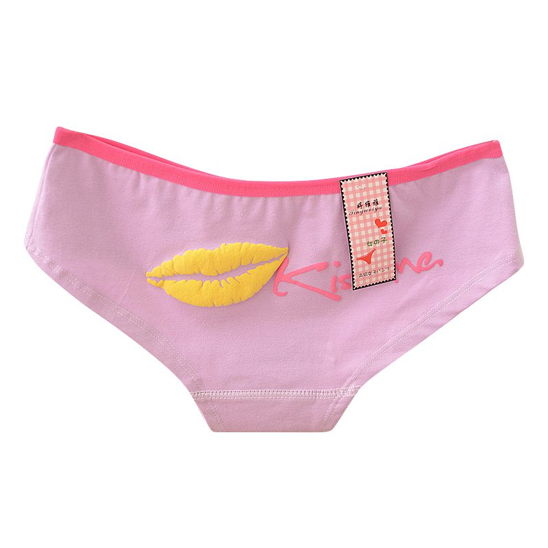 Sexy Cotton Lingerie Underwear Women Kiss Me Printed Briefs Knickers 