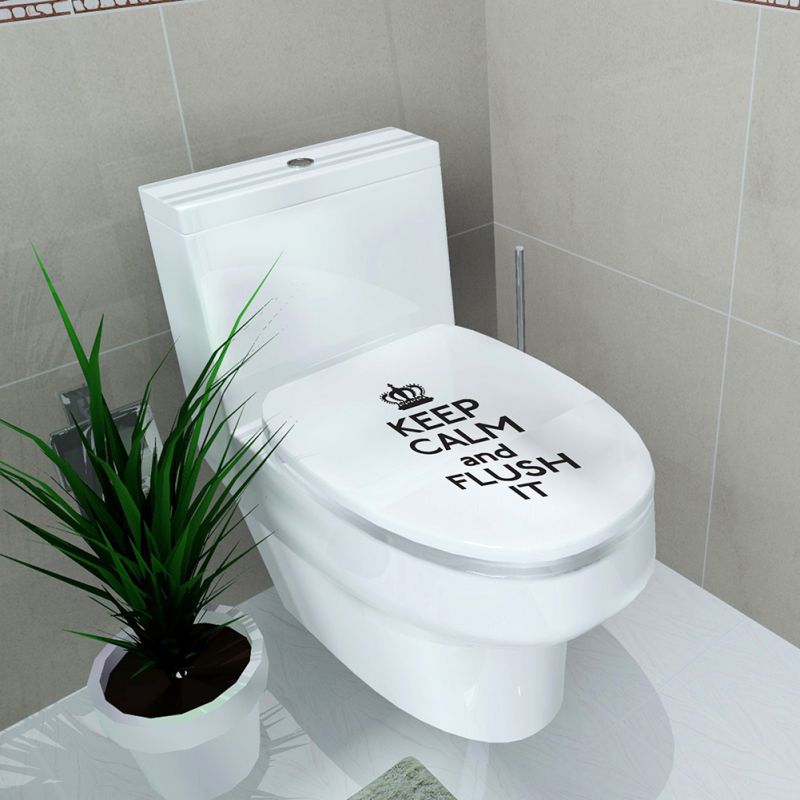 Toilet Seat Sticker Bathroom Lid Seat Cover Decal Vinyl Art Modern Home