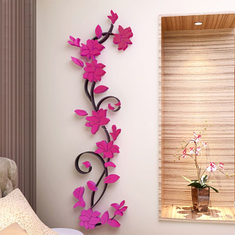 3D Flower Beautiful DIY Mirror Wall Decals Stickers Art ...