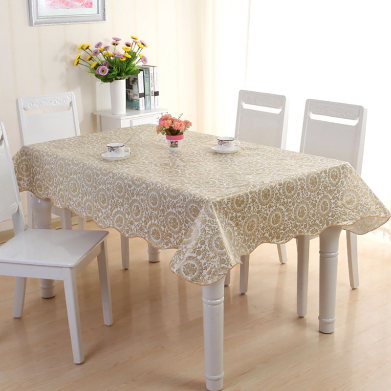 Waterproof PVC Vinyl Wipe Clean Tablecloth Dining Kitchen ...