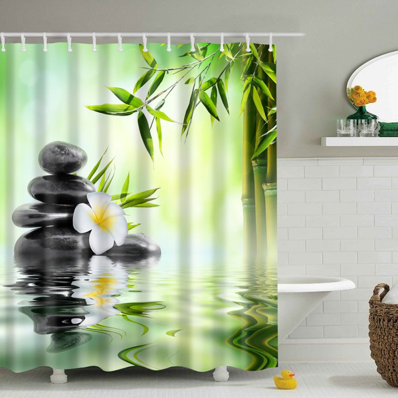 Waterproof Fabric Nature Scenery Bathroom Shower Curtain Panel Sheer 12 ...