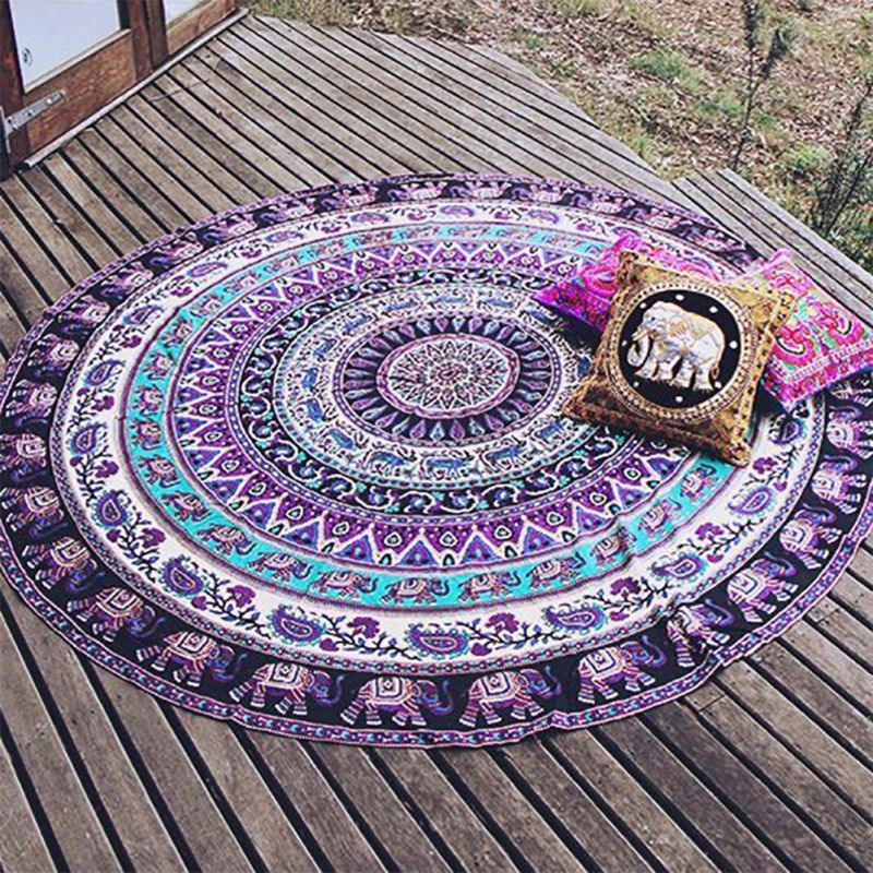 Boho Tapestry Beach Throw Towel Mandala Round Indian Hippie Picnic