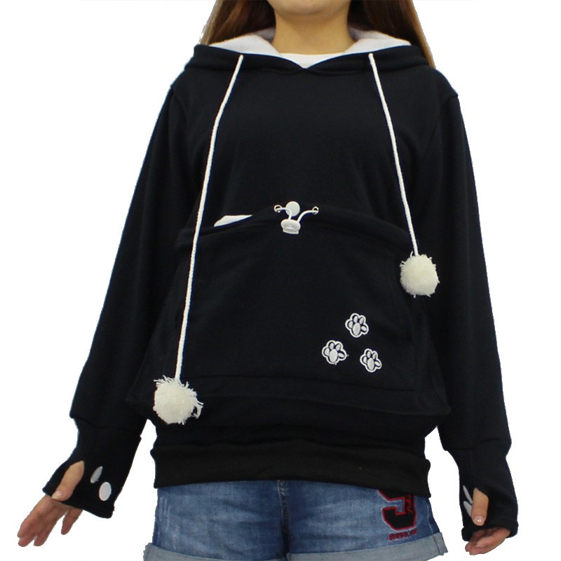 Cat lovers Hoodies Pouch Pet Dog Hooded Pullover With Ears Sweatshirt S ...