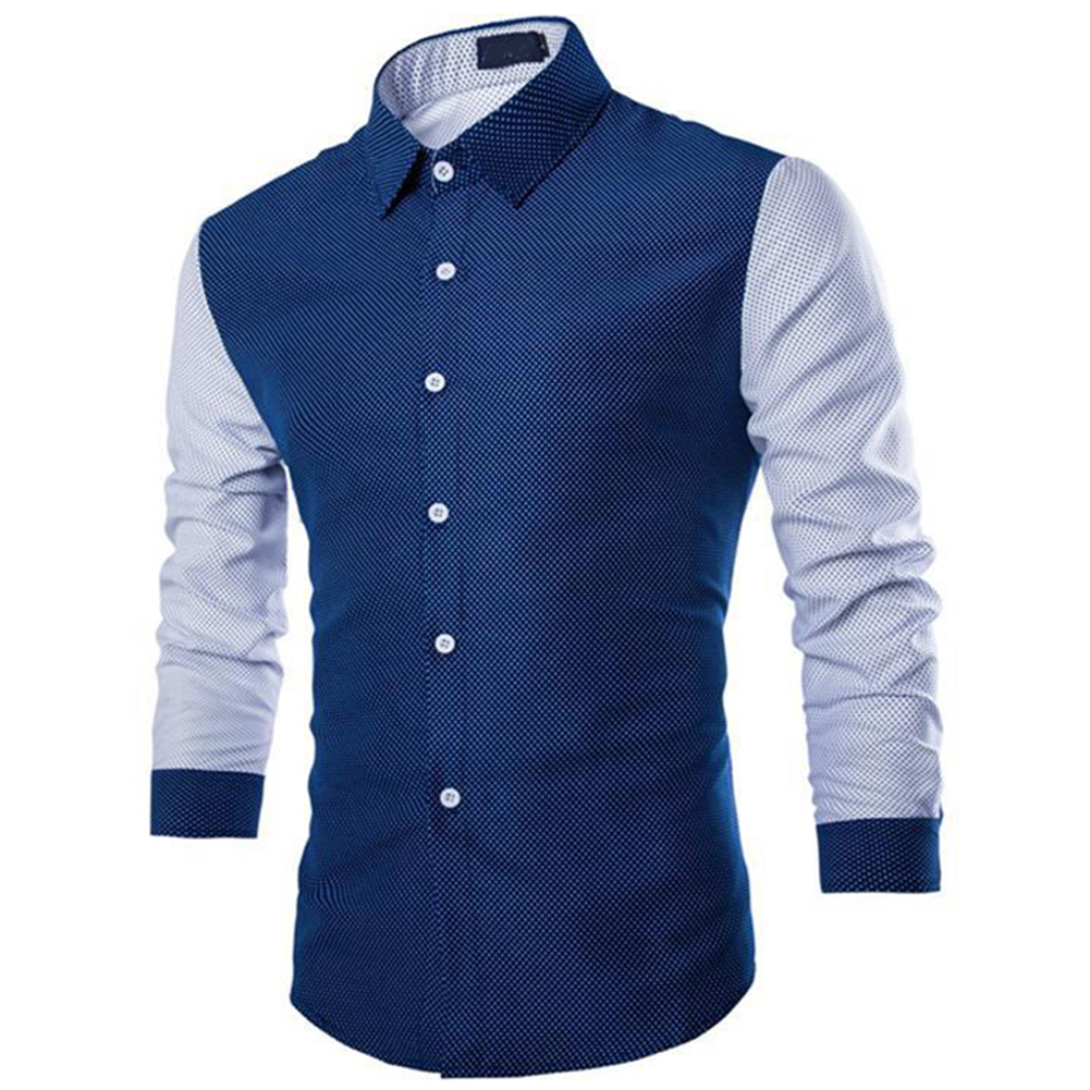 Stylish Men Shirt Long sleeve Slim Fit Shirt Tops Casual Formal Dress ...