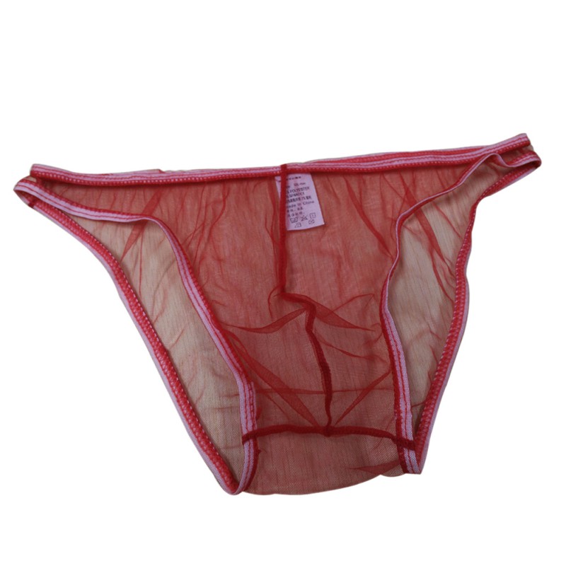 Hot Mens Nylon Triangle Briefs Underwear See Through Underpants L