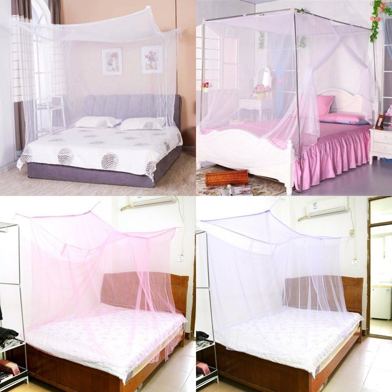 Mosquito Net 4 Corner Post Bed Canopy Single