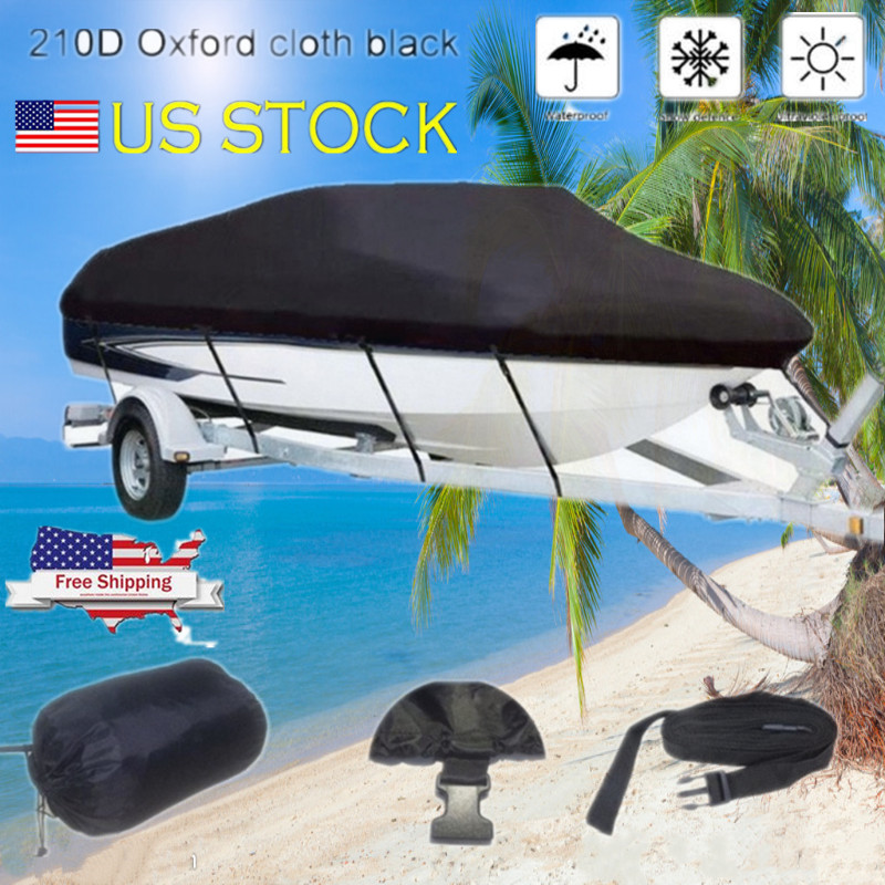 14-16//17-19//20-22ft PEVA Waterproof Trailerable Boat Cover V-hull Fishing Ski