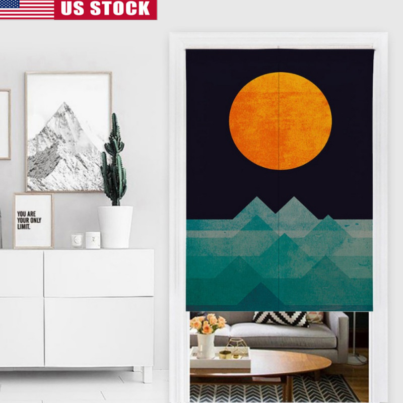 Sun Printing Design Japanese Style Doorway Curtain Decoration Us