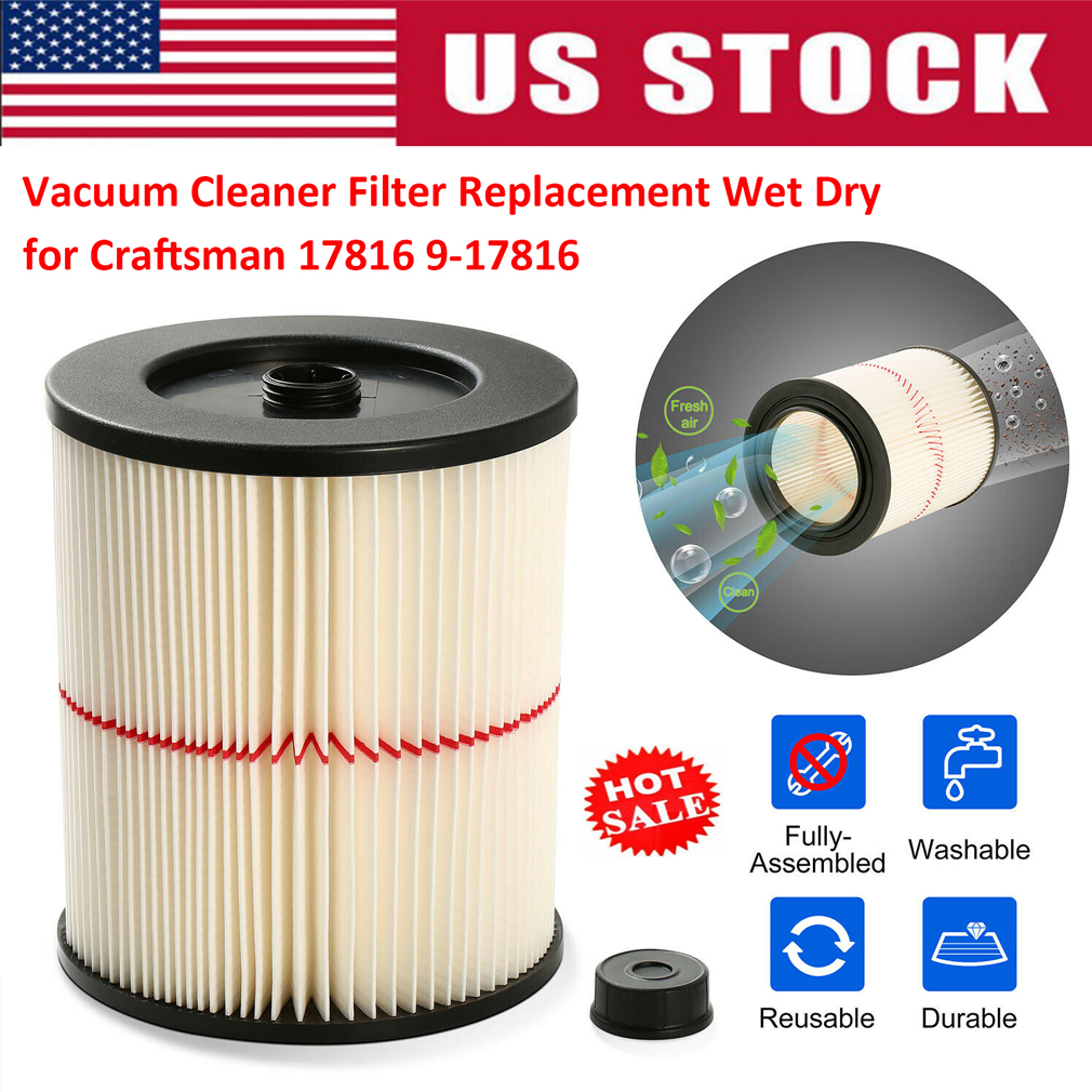 Washable Vacuum Cleaner Filter Replace for Sears Craftsman 5+6 8 12 16