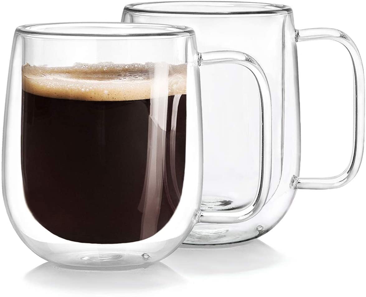Clear Coffee Mug Double Wall Insulated Coffee Cup Mug 12 Oz 350ml Ebay