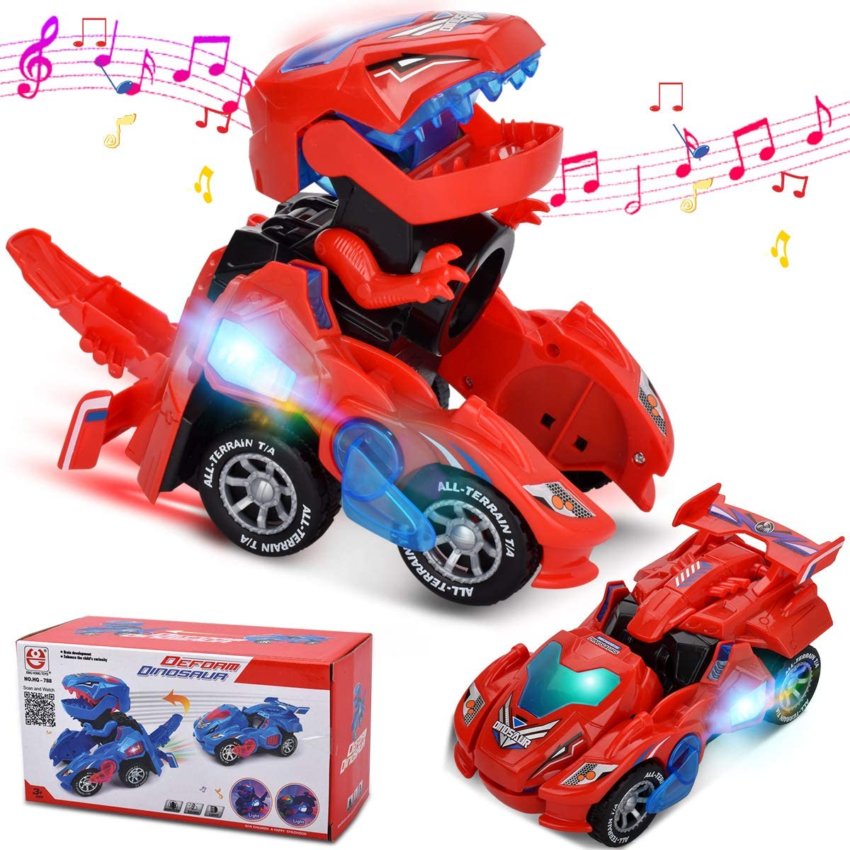 Transforming Toys With Light Dinosaur Sound Toy Electric Led Car Kids Gifts Ebay