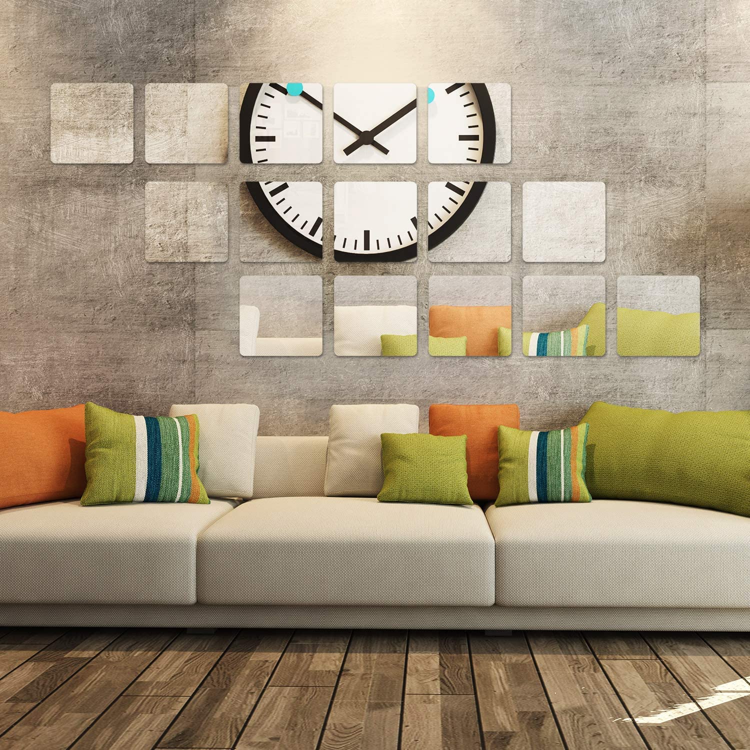 6/12X Self Adhesive Mirror Tiles Kitchen Wall Sticker ...