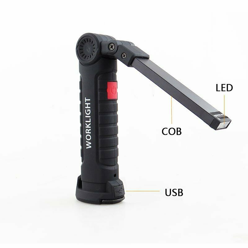 Magnetic Rechargeable COB LED Work Light Lamps Flashlight ...