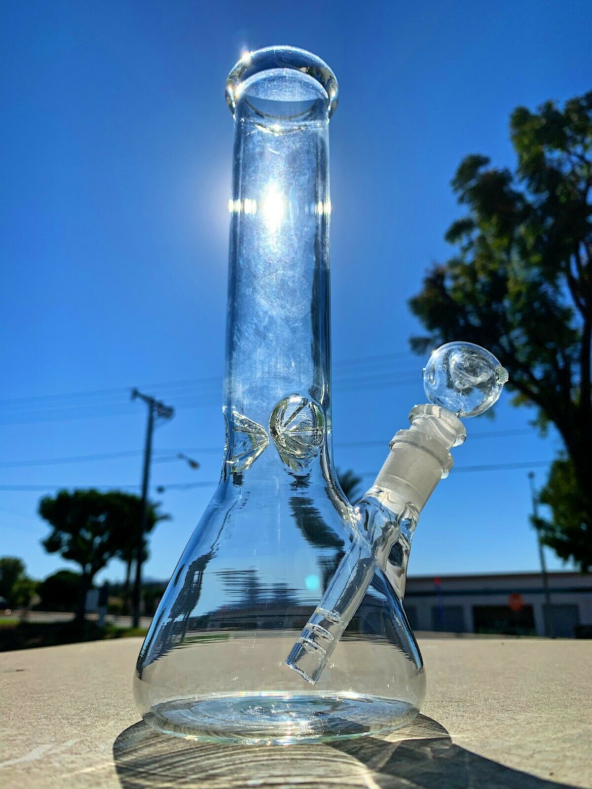 Hookah Water Pipe Heavy Glass 10" Tobacco Beaker Base Bong with ICE