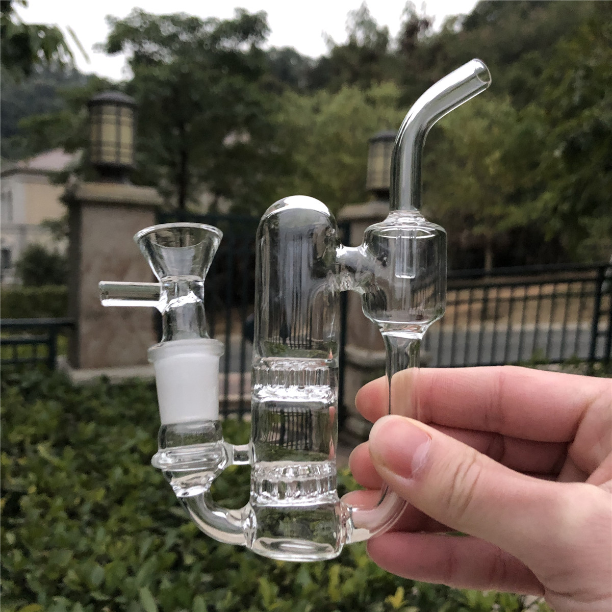 Mini Glass Bongs Water Bubbler Pipes Water Bongs Recycler Hookah Hammer