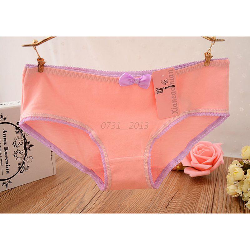Cute Womens Girls Ladies Solid Panties Underwear Comforty Cotton Brief