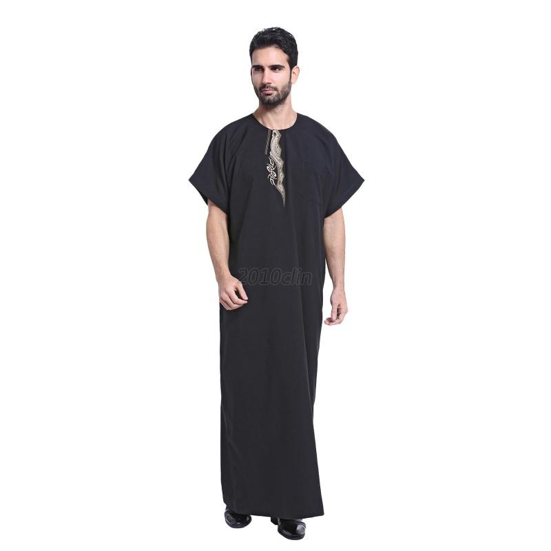 Saudi Thobe Men Galabeya Thoub Abaya Robe Dishdasha Arabic Kaftan Muslim Dress Ebay