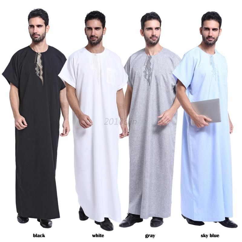 SAUDI THOBE MEN Galabeya Thoub Abaya Robe Dishdasha Arabic Kaftan ...