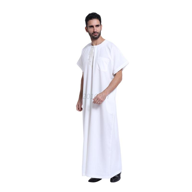 Saudi Thobe Men Galabeya Thoub Abaya Robe Dishdasha Arabic Kaftan Muslim Dress Ebay