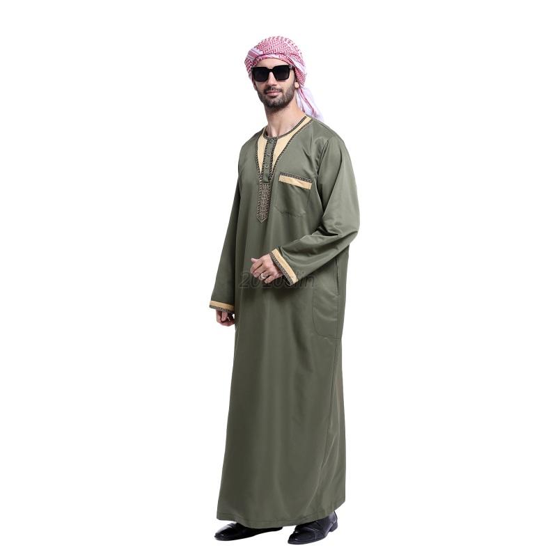 Saudi Thobe Men Galabeya Thoub Abaya Robe Dishdasha Arabic Kaftan Muslim Dress Ebay