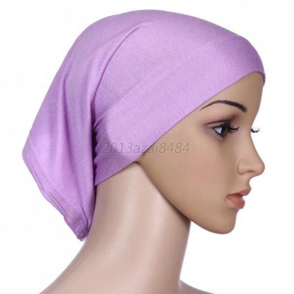 Women Muslim Hijab Cap Under Scarf Hat Cap Cotton Bone 