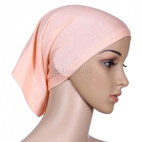 Women Muslim Hijab Cap Under Scarf Hat Cap Cotton Bone 