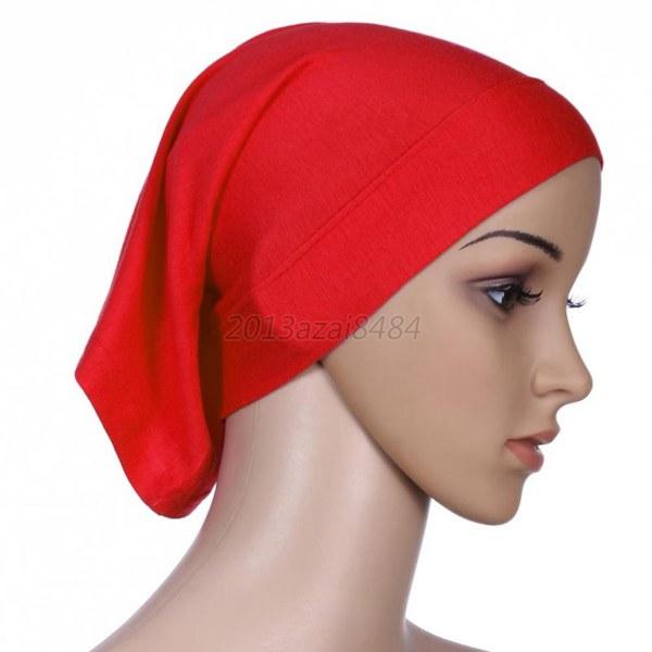 Women Muslim Hijab Cap Under Scarf Hat Cap Cotton Bone 