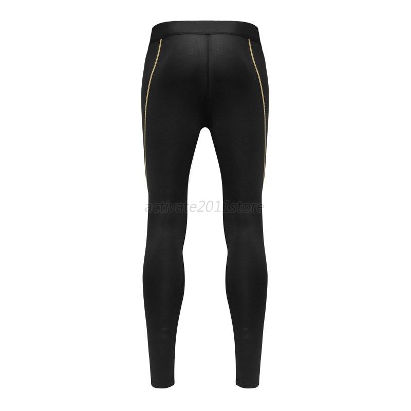 Mens Nylon Spandex Sweat Quick Drying Stretch Yoga Workout Long Sport