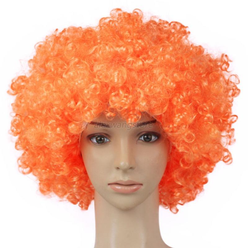 Adult Child Fancy Cosplay Wigs Afro Funny Curly Clown Party Wig Circus ...