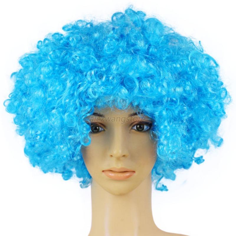 Adult Child Fancy Cosplay Wigs Afro Funny Curly Clown Party Wig Circus ...