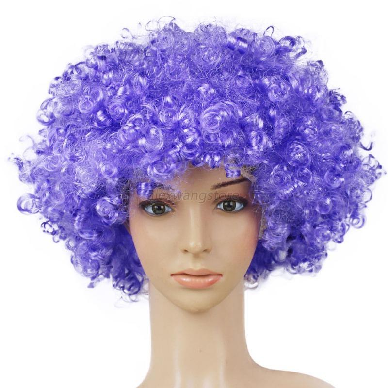 Adult Child Fancy Cosplay Wigs Afro Funny Curly Clown Party Wig Circus ...