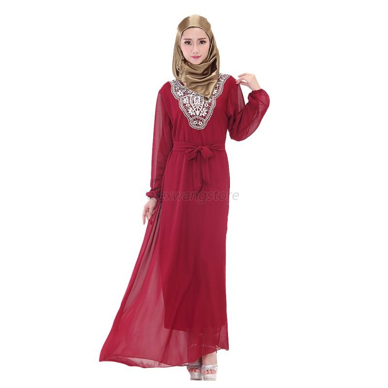 Women Chic  Kaftan Muslim Maxi Dress Abaya Jilbab  Islamic 