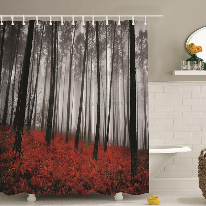 DE DuschVorhang Textil Bad Vorhang Badezimmer Vorhang incl.Ringe